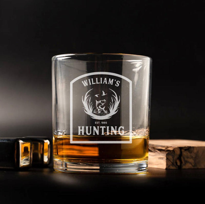 Personalized Hunting Lowball Whiskey Glasses -  - Completeful