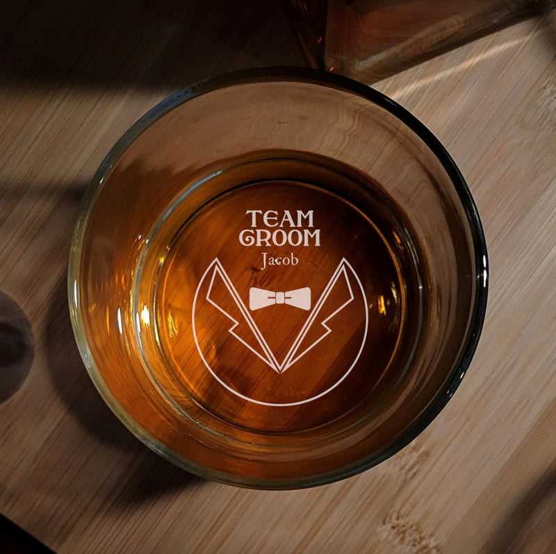 Personalized Groomsmen Proposal Lowball Glasses - Bottom of the Glass