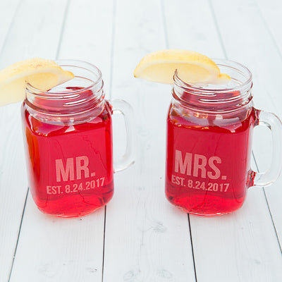 Personalized Wedding Mason Jars