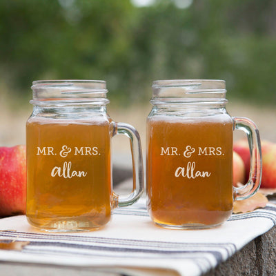 Personalized Wedding Mason Jars -  - Lazerworx