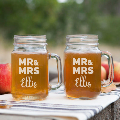 Personalized Wedding Mason Jars -  - Lazerworx