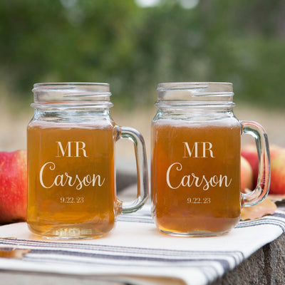 Personalized Wedding Mason Jars -  - Lazerworx