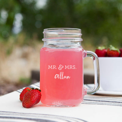 Personalized Wedding Mason Jars -  - Lazerworx