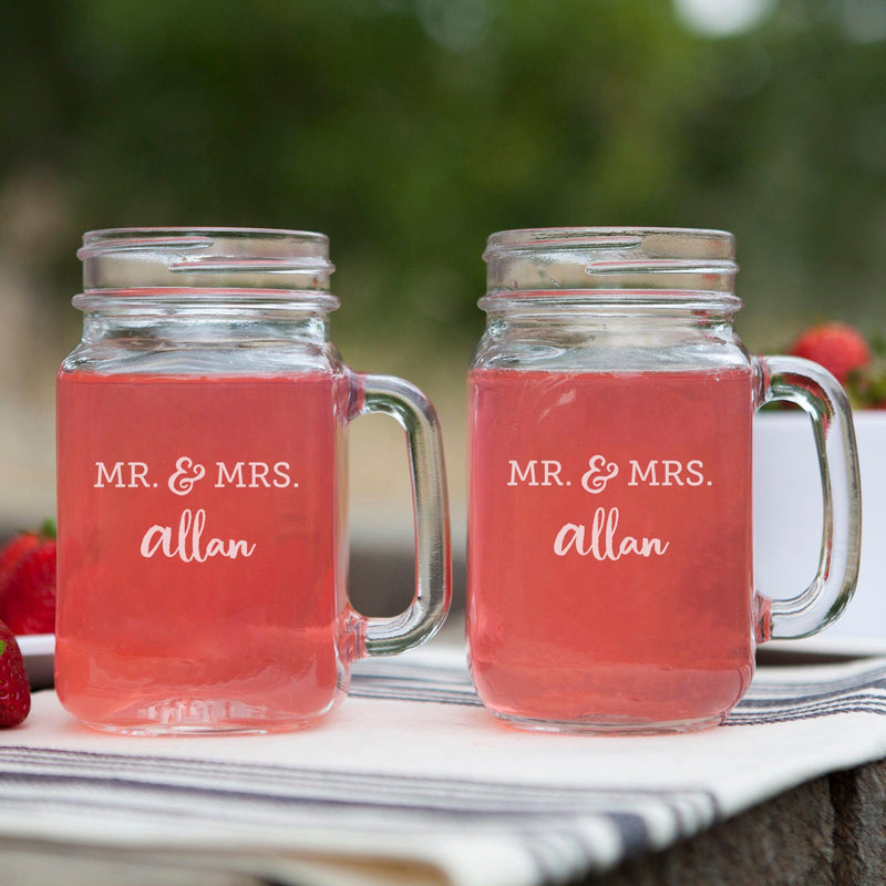 Personalized Wedding Mason Jars -  - Lazerworx