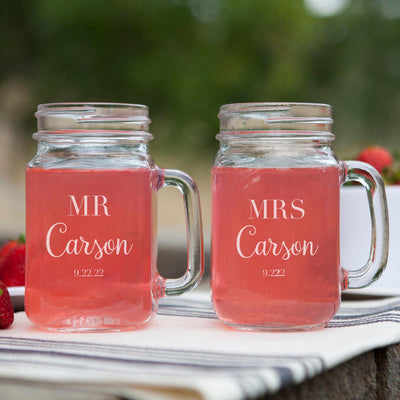 Personalized Wedding Mason Jars -  - Lazerworx