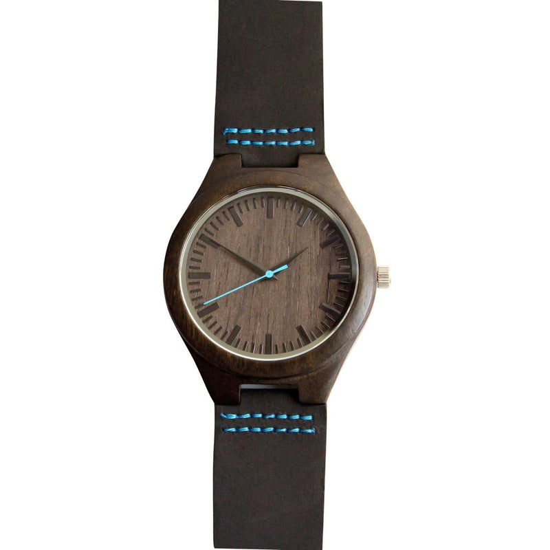 Personalized Energico Wooden Watch | Blue Leather