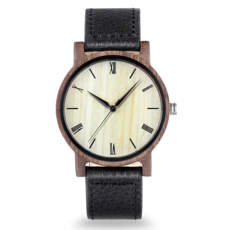 Personalized Arce Wooden Watch | Walnut Leather