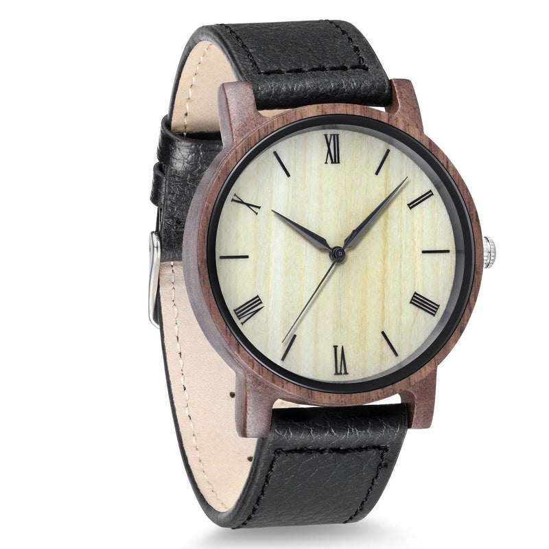 Personalized Arce Wooden Watch | Walnut Leather