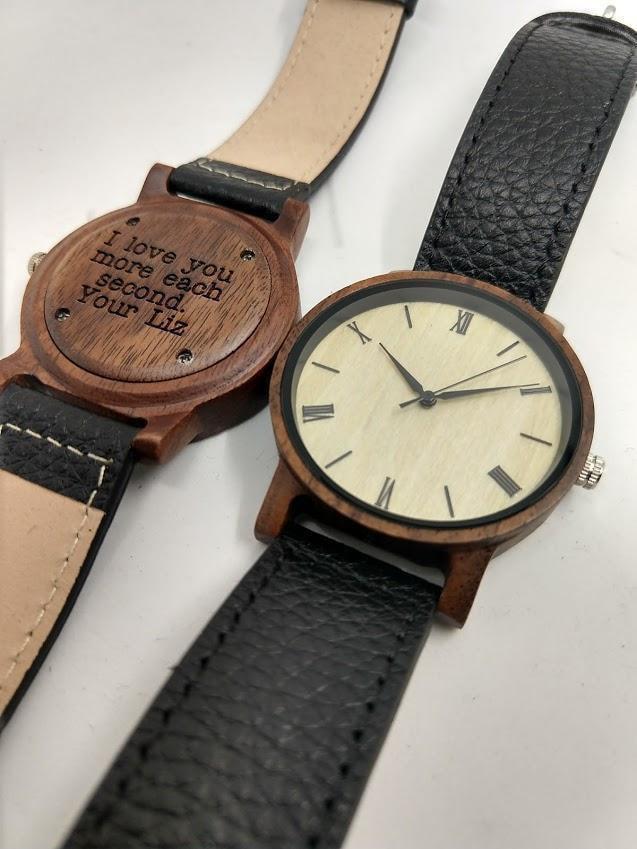 Personalized Arce Wooden Watch | Walnut Leather