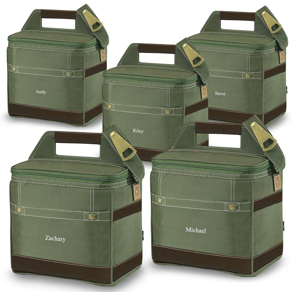 Groomsmen Gift Set of 5 Trail Coolers With Built-In Bottle Opener