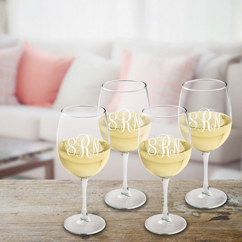 Monogram Monogram Wine Glasses Set Of 4