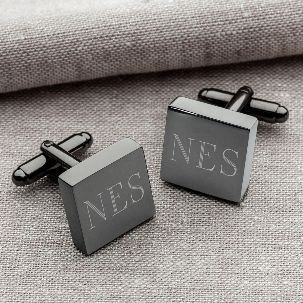 Modern Personalized Bold Monogram and Name Cufflin Cufflinks